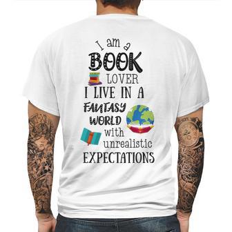 I Am A Book Lover In A Fantasy World Mens Back Print T-shirt | Favorety CA