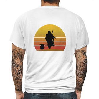 Bounty Hunter And Baby Mandalorian Mens Back Print T-shirt | Favorety AU