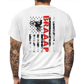 Braaap Vintage Usa American Flag Mens Back Print T-shirt | Favorety