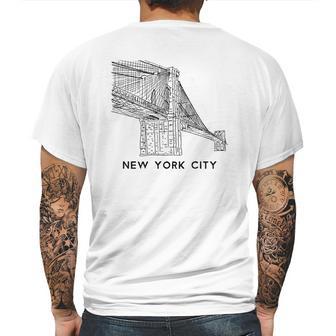 Brooklyn Bridge New York City Ny Mens Back Print T-shirt | Favorety