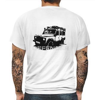 Brown Land Rover Defender Illustation - Autonaut Mens Back Print T-shirt | Favorety CA