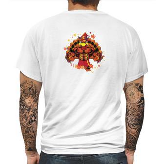 Buff Turkey Bodybuilding Fitness Thanksgiving Gym Mens Back Print T-shirt | Favorety