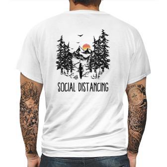 Camping Hiking Outdoors Social Distancing Mens Back Print T-shirt | Favorety DE