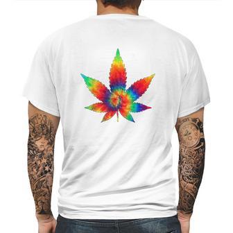 Cannabis Tie Dye Hippie Stoner Gift Mens Back Print T-shirt | Favorety