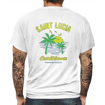 Caribbean Saint Lucia Mens Back Print T-shirt | Favorety