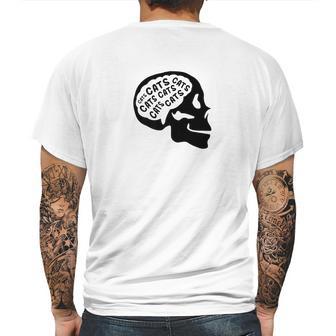 Cats On The Brain Cool Thinking About Cats Mens Back Print T-shirt | Favorety