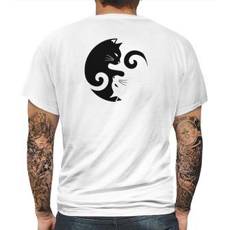 Cats Rule Simple Yin Yang Animal Graphic Mens Back Print T-shirt | Favorety