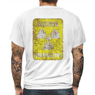 Caution Radioactive Radiation Hazard Nuclear Warning Sign Mens Back Print T-shirt | Favorety