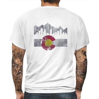 Colorado Flag Skyline Vintage Faded Home Love Vacation Mens Back Print T-shirt | Favorety AU