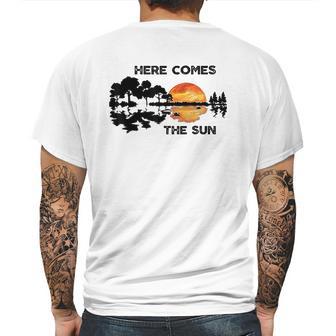 Here Comes The Sun Guitar Silhouette Music Lover Graphic Mens Back Print T-shirt | Favorety UK