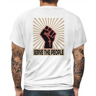 Communist Propaganda Socialist Fist Serve The People Mens Back Print T-shirt | Favorety