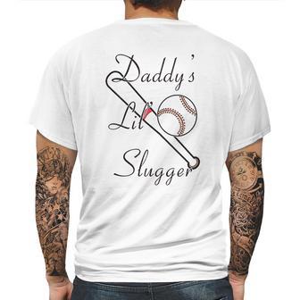 Daddy Lil Slugger Baseball Dad Fathers Day Mens Back Print T-shirt | Favorety AU