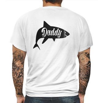 Daddy Shark In Black Dad Birthday Gifts Mens Back Print T-shirt | Favorety UK