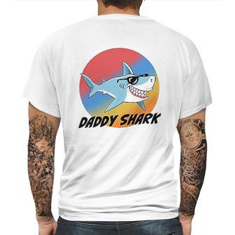 Daddy Shark With Sunglasses And Vintage Sunset Mens Back Print T-shirt | Favorety CA