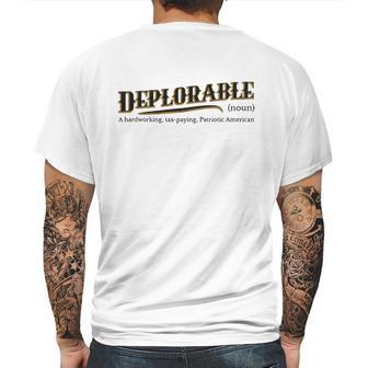 Deplorable Definition Meaning A Hardworking Tax Paying Mens Back Print T-shirt | Favorety