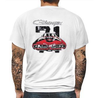 Dodge Charger 71 Distressed American Classic Muscle Car Mens Back Print T-shirt | Favorety DE