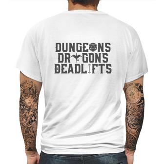 Dungeons &Amp Dragons &Amp Deadlifts Mens Back Print T-shirt | Favorety