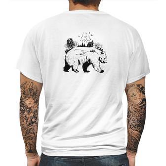 Earth Day Bear W Birds Fores Mens Back Print T-shirt | Favorety UK