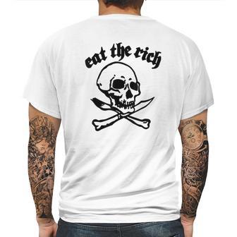 Eat The Rich Skull Crossbones Gift Mens Back Print T-shirt | Favorety UK