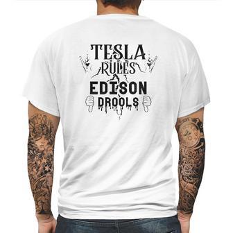 Edison Tesla Mens Back Print T-shirt | Favorety