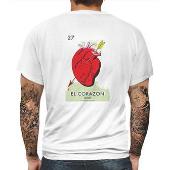 El Corazon Heart Loteria Card Mexican Bingo Mens Back Print T-shirt | Favorety DE