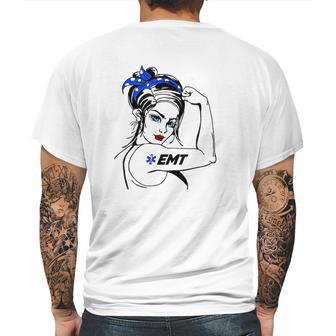 Ems Emergency Emt Rosie The Riveter Mens Back Print T-shirt | Favorety AU