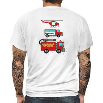 Ems Fire Truck Ambulance Rescue Helicopter Mens Back Print T-shirt | Favorety CA