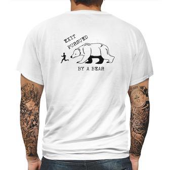 Exit Pursued By A Bear Shakespeare The Winters Tale Mens Back Print T-shirt | Favorety