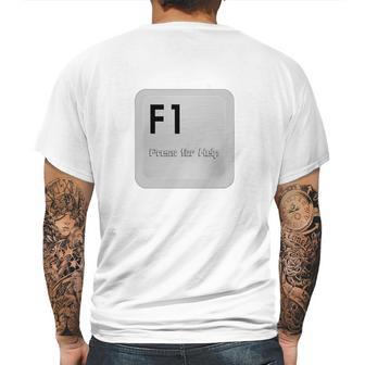 F1 Press For Help Mens Back Print T-shirt | Favorety