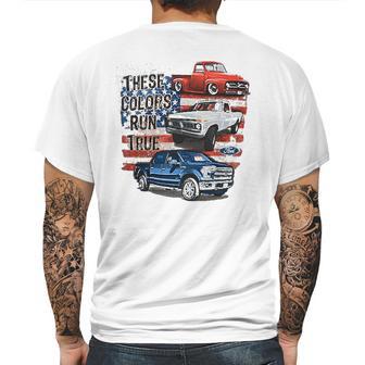 Ford 100Th Anniversary Red White Blue Trucks Mens Back Print T-shirt | Favorety UK