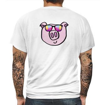 Funny Animal Piggy Face With Sunglasses For Pig Lovers Mens Back Print T-shirt | Favorety UK