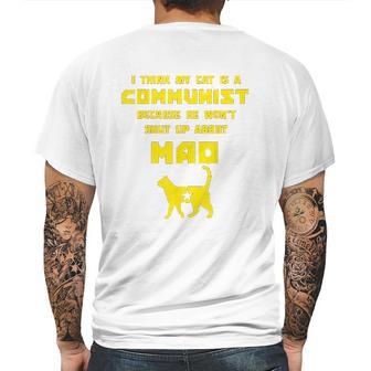 Funny Cat Joke Communist Meow Mens Back Print T-shirt | Favorety UK