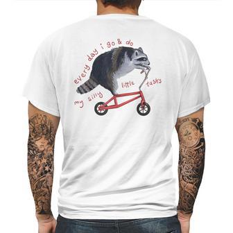 Funny Raccoon On Bike Do Silly Thing Mens Back Print T-shirt | Favorety CA