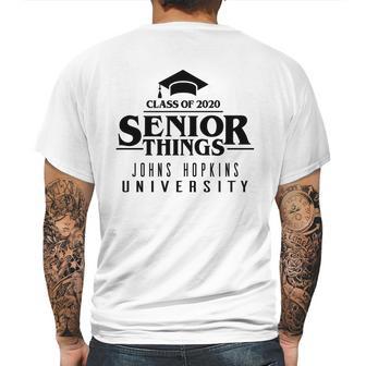 Funny Senior Things Graduation Johns Hopkins University 2020 Mens Back Print T-shirt | Favorety