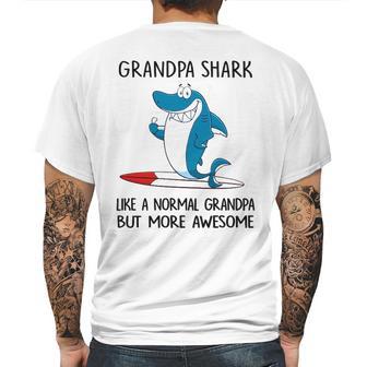 Grandpa Gift Grandpa Shark Like A Normal Grandpa But More Awesome Mens Back Print T-shirt | Favorety CA