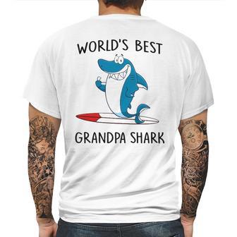 Grandpa Gift Worlds Best Grandpa Shark Mens Back Print T-shirt | Favorety DE