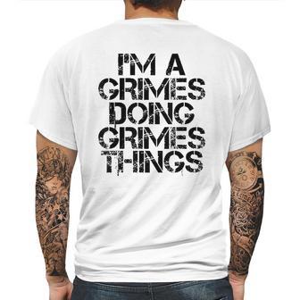 Grimes Funny Surname Family Tree Birthday Reunion Gift Idea Mens Back Print T-shirt | Favorety UK