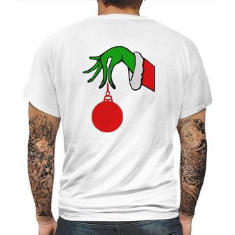 Grinch Arm Holding Ornament T-Shirt Mens Back Print T-shirt | Favorety AU