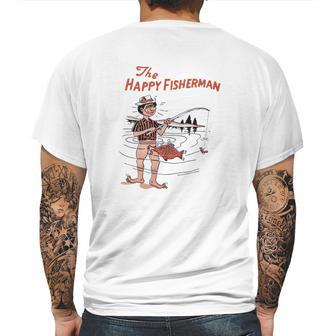 The Happy Fisherman Mens Back Print T-shirt | Favorety