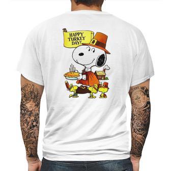 Happy Turkey Day Snoopy And Woodstock Thanksgiving Day Shirt Mens Back Print T-shirt | Favorety