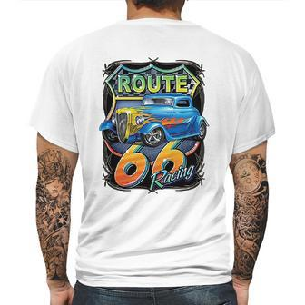 Hot Rod Route 66 Sign American Muscle Classic History Mens Back Print T-shirt | Favorety