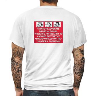 Hunter S Thompson Quote White Mens Back Print T-shirt | Favorety DE