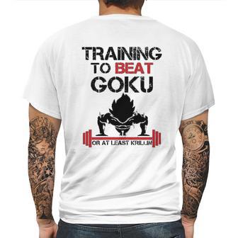 Interesting Vegetatraining To Beat Goku Or At Least Krillin Mens Back Print T-shirt | Favorety