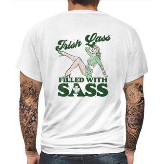 Irish Lass Full Of Sass Funny St Patricks Day Pinup Girl Mens Back Print T-shirt | Favorety UK