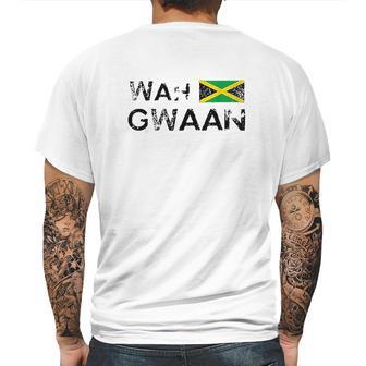 Jamaica Wah Gwaan Flag Jamaican Pride Fan Gift Mens Back Print T-shirt | Favorety DE