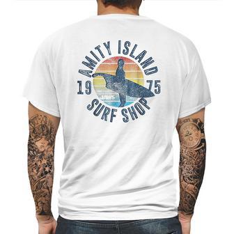 Jaws Amity Island Surf Board Graphic Mens Back Print T-shirt | Favorety DE