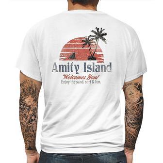 Jaws Amity Island Welcomes You Natural Mens Back Print T-shirt | Favorety DE