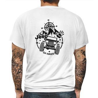 Jeep Square Headlight Go Topless Mens Back Print T-shirt | Favorety DE