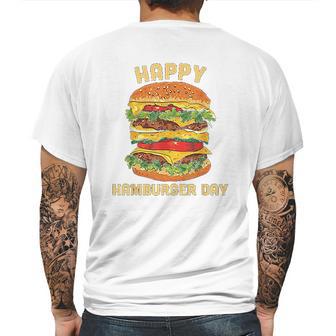 Junk Food Cheeseburger Hamburger Day Burger Fries Mens Back Print T-shirt | Favorety CA