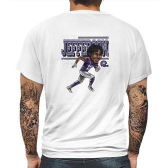 Justin Jefferson Cartoon Mens Back Print T-shirt | Favorety UK